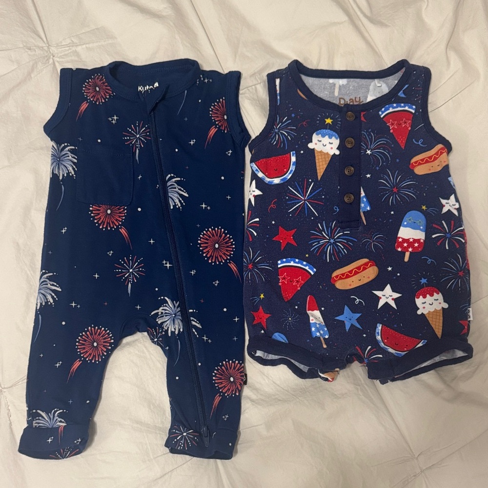 Bundle Patriotic Bamboo outfits Little Sleepies & Kyte 0-3 months